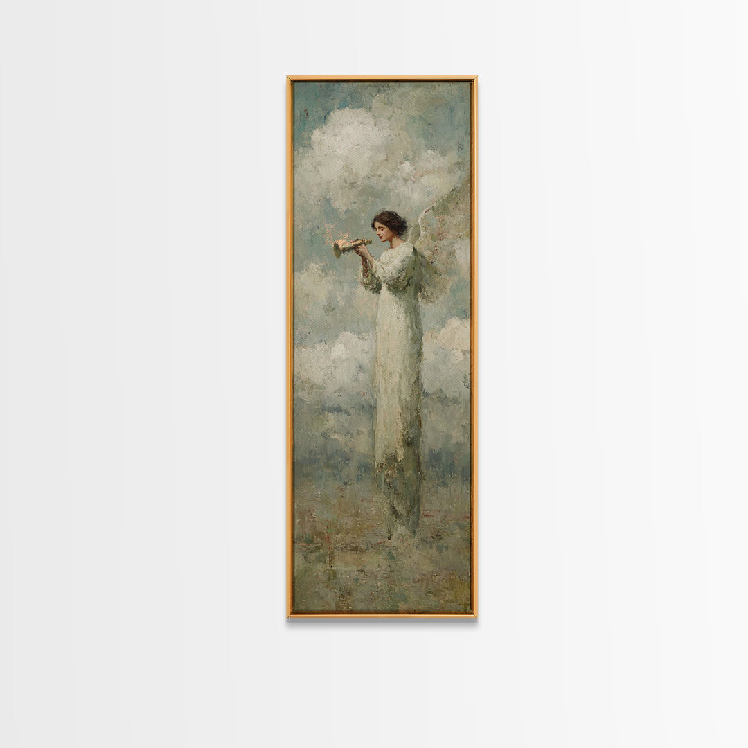 Herald Of Peace, Framed Canvas Print, Narrow Art, Christian Wall Art, Christian Art Canvas, Christian Christmas Art, Christian Decor