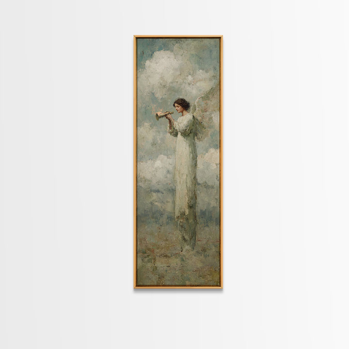 Herald Of Peace, Framed Canvas Print, Narrow Art, Christian Wall Art, Christian Art Canvas, Christian Christmas Art, Christian Decor