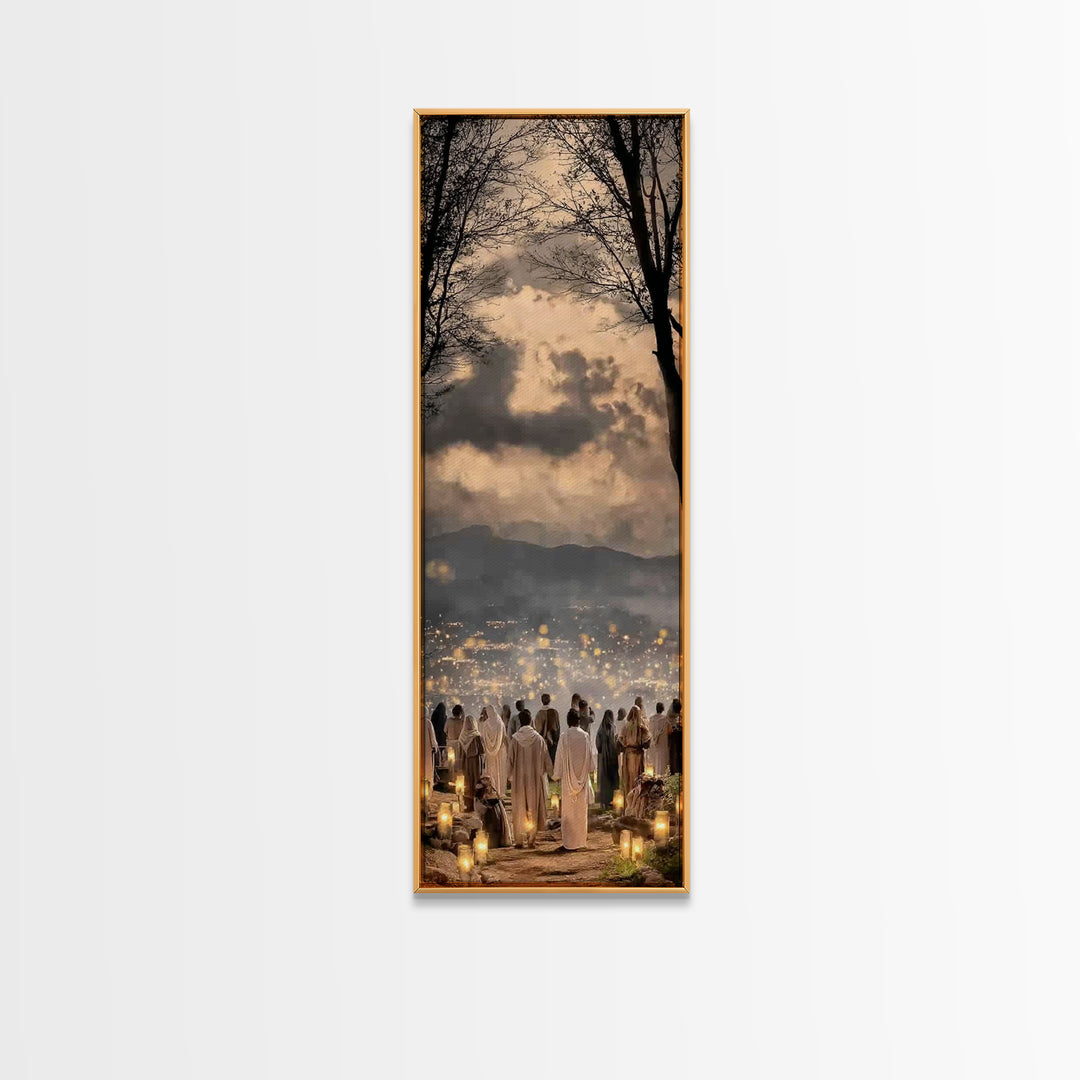 Gathering Of Hope – Framed Canvas Print – Skinny Art – Christian Art Canvas – Christian Wall Art – Christian Christmas Art – Jesus Art