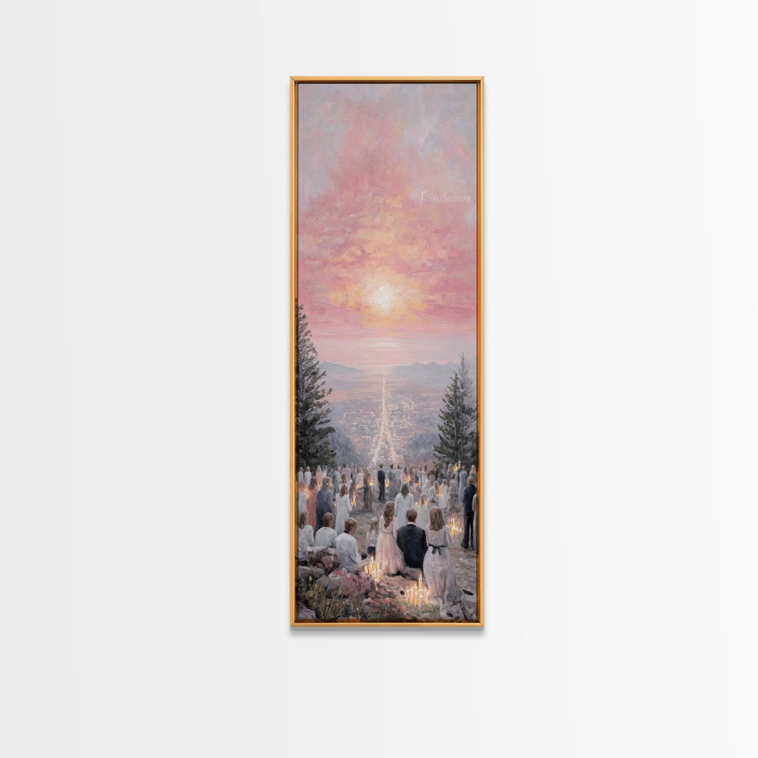 Candlelit Vigil Sky – Framed Canvas Print – Skinny Art – Christian Wall Art – Christian Art Print – Christian Christmas Art – Jesus Art