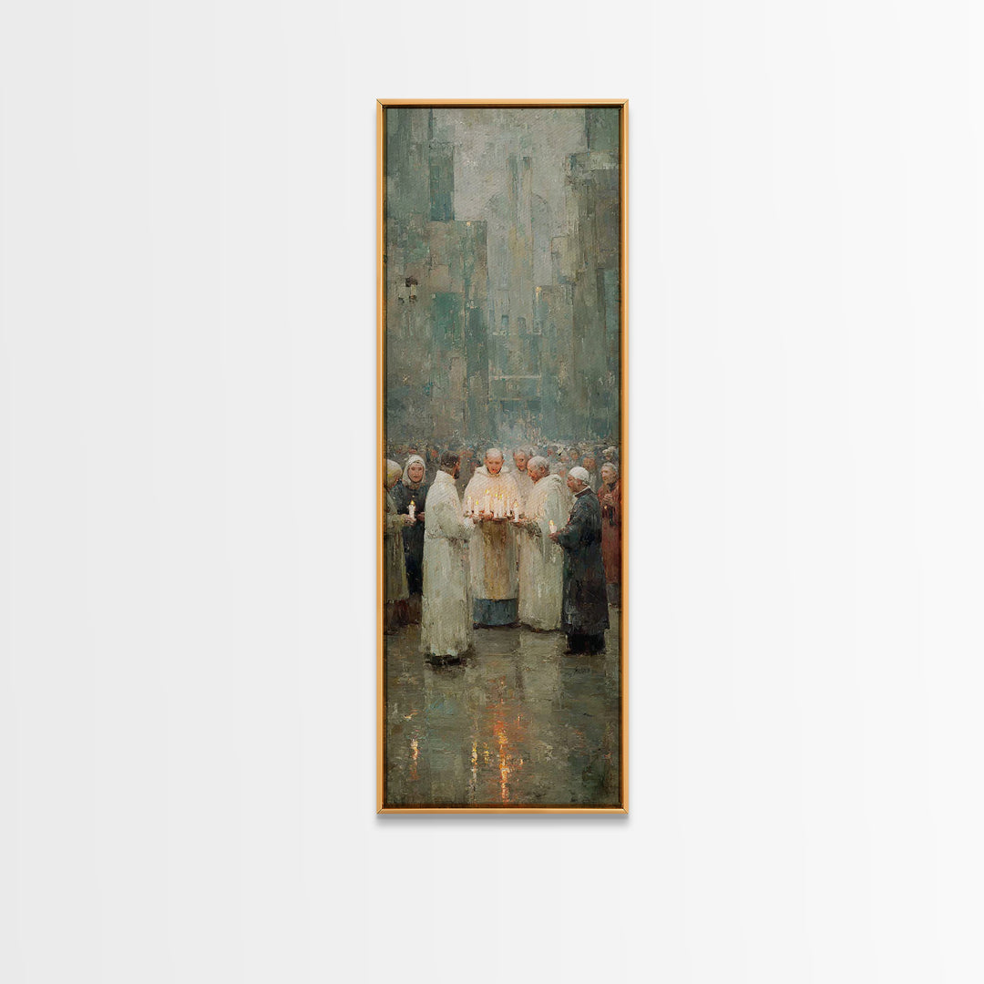 Winter Communion | Framed Canvas Print | Christian Art Canvas | Subtle Christian Art | Christmas Art Prints | Narrow Art