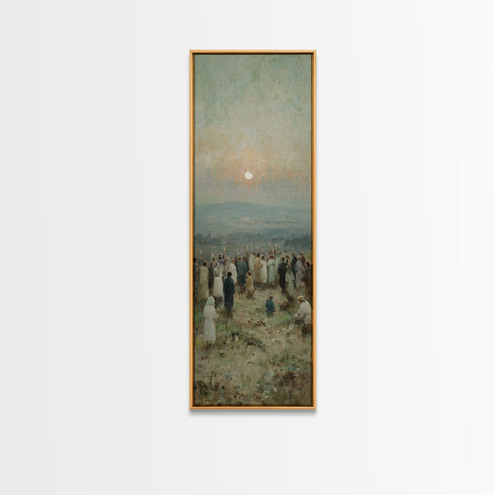 Hopeful Morning Vigil – Framed Canvas Print – Tall Narrow Wall Art – Christian Wall Art – Christian Art Canvas – Christian Christmas Art
