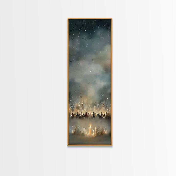 Tender Consolation | Framed Canvas Print | Christian Painting | Christian Christmas Art | Modern Christian Art | Tall Skinny Art Print