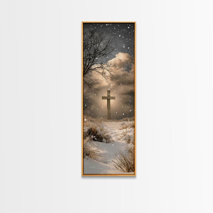 Light Of Faith – Framed Canvas Print – Christian Wall Art – Christian Art Canvas – Jesus Painting – Tall Narrow Wall Art – Christmas Art