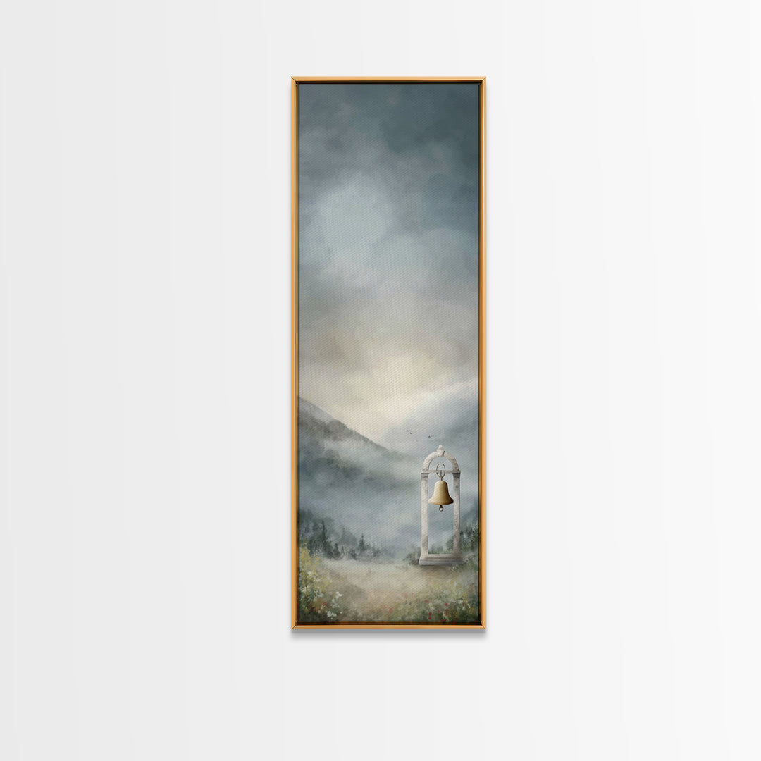 Old Chapel Bell – Framed Canvas Print – Tall Narrow Wall Art – Christian Wall Art – Jesus Painting – Christian Art Canvas – Christmas Art