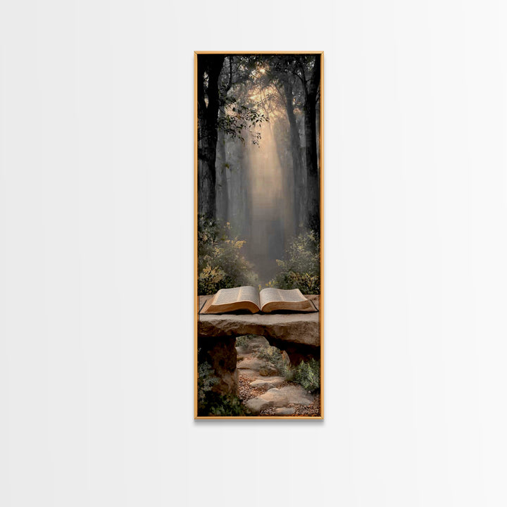 Holy Word Light | Framed Canvas Print | Christian Painting | Christian Art Canvas | Tall Narrow Wall Art | Christian Wall Art | Christian D