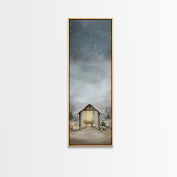 Sacred Horizon | Framed Canvas Print | Christian Wall Art | Christian Art Canvas | Christmas Art Work | Tall Narrow Wall Art