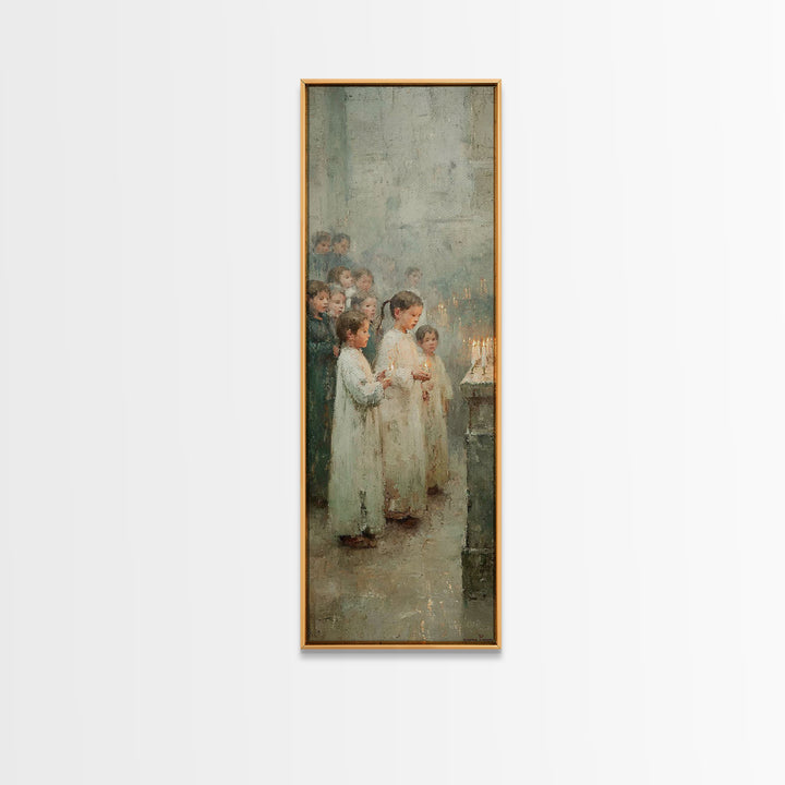 Luminous Offering – Framed Canvas Print – Christian Art Canvas – Christian Wall Art – Tall Skinny Art Print – Christmas Art – Christian Chr