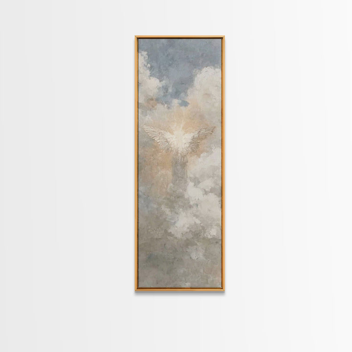 Wings Of Glory – Framed Canvas Print, Christian Art Canvas, Christian Wall Art, Narrow Art, Christian Christmas Art, Christmas Art, Christi