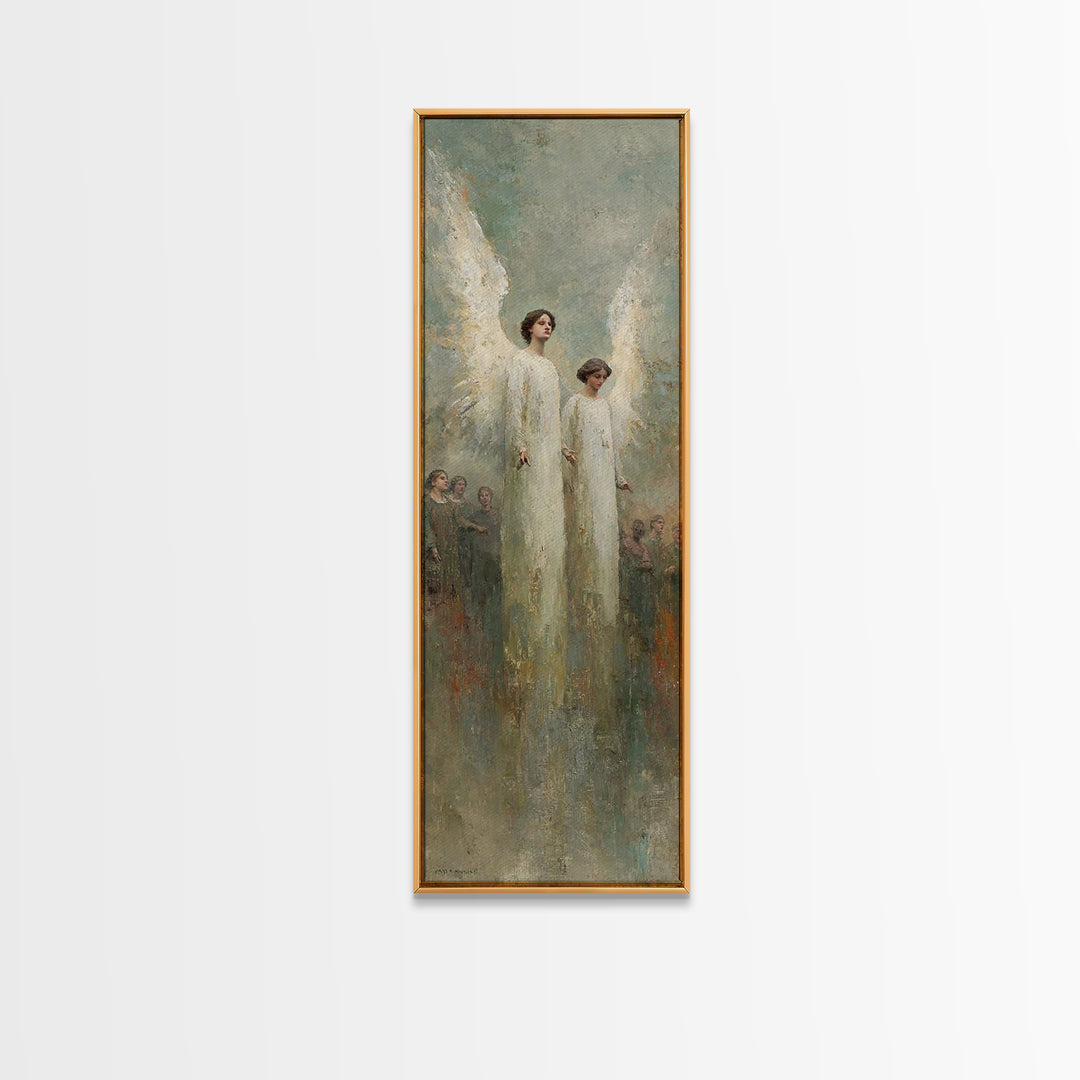 Heavenly Messengers Arise – Framed Canvas Print – Christian Wall Art – Christian Art Canvas – Tall Narrow Wall Art – Christian Christmas Ar
