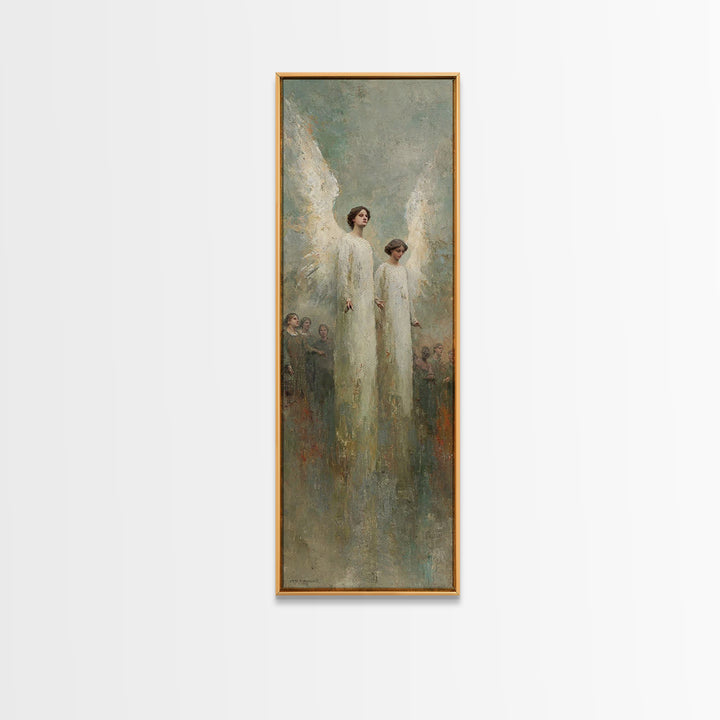Heavenly Messengers Arise – Framed Canvas Print – Christian Wall Art – Christian Art Canvas – Tall Narrow Wall Art – Christian Christmas Ar
