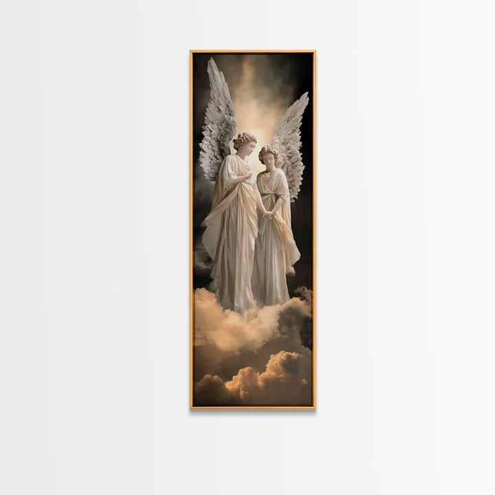 Angels Of Mercy – Framed Canvas Print | Christian Art Canvas | Christian Wall Art | Narrow Art | Christian Christmas Art | Christian Gift I