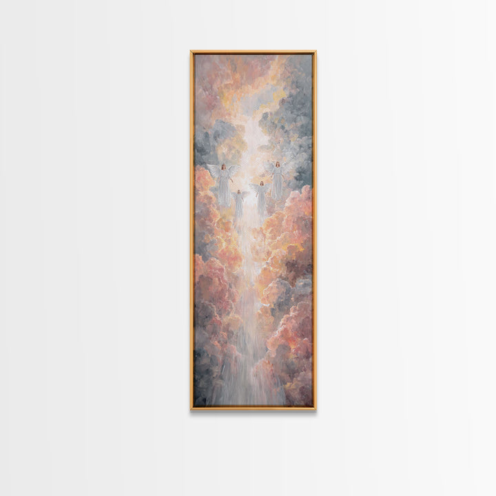 Cloudborne Choir – Framed Canvas Print – Christian Wall Art – Christian Art Canvas – Narrow Art – Christian Christmas Art – Christian Decor