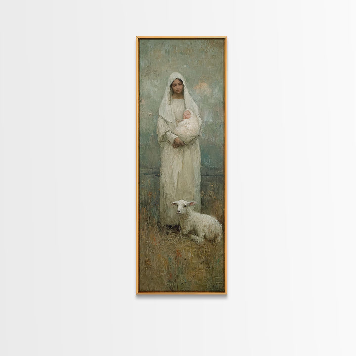 Mother’s Sacred Grace – Framed Canvas Print – Christian Wall Art – Christian Art Canvas – Tall Narrow Wall Art – Christian Painting – Chris