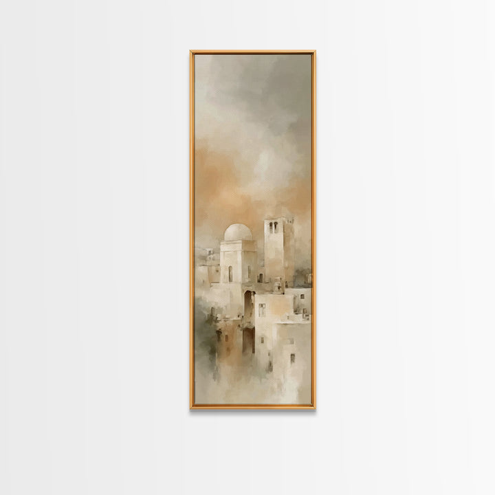 Bethlehem Dawn Light – Framed Canvas Print – Tall Narrow Wall Art – Christian Wall Art – Christian Art Canvas – Christmas Art – Christian D