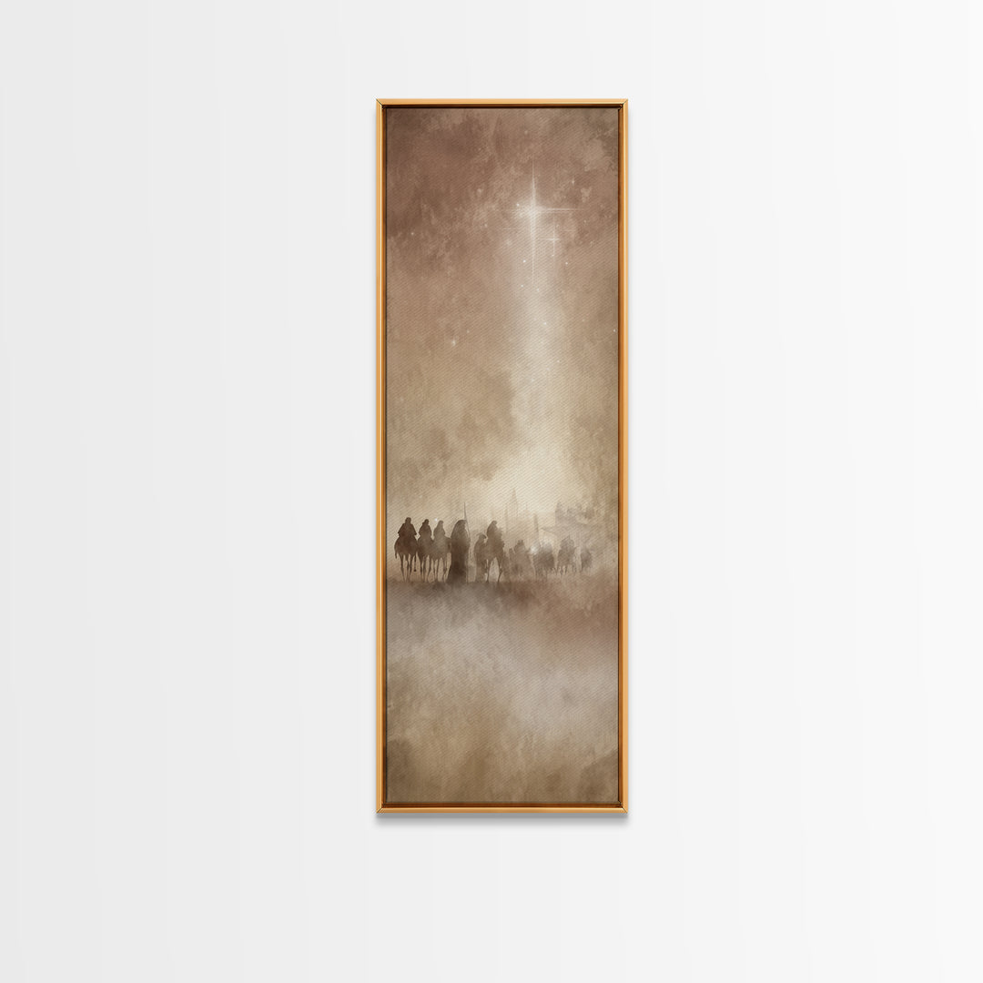 Star of the Journey – Framed Canvas Print – Narrow Art – Christian Wall Art – Christmas Art – Christian Art Canvas – Christian Christmas –