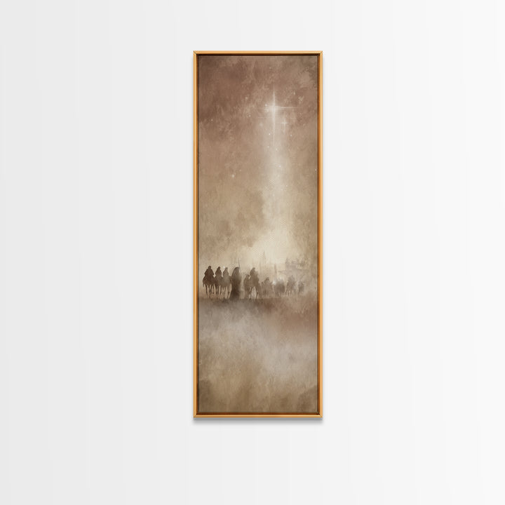 Star of the Journey – Framed Canvas Print – Narrow Art – Christian Wall Art – Christmas Art – Christian Art Canvas – Christian Christmas –