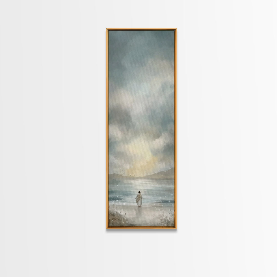 Radiance Of Mercy | Framed Canvas Print | Tall Narrow Wall Art | Christian Wall Art | Christian Art Canvas | Jesus Painting