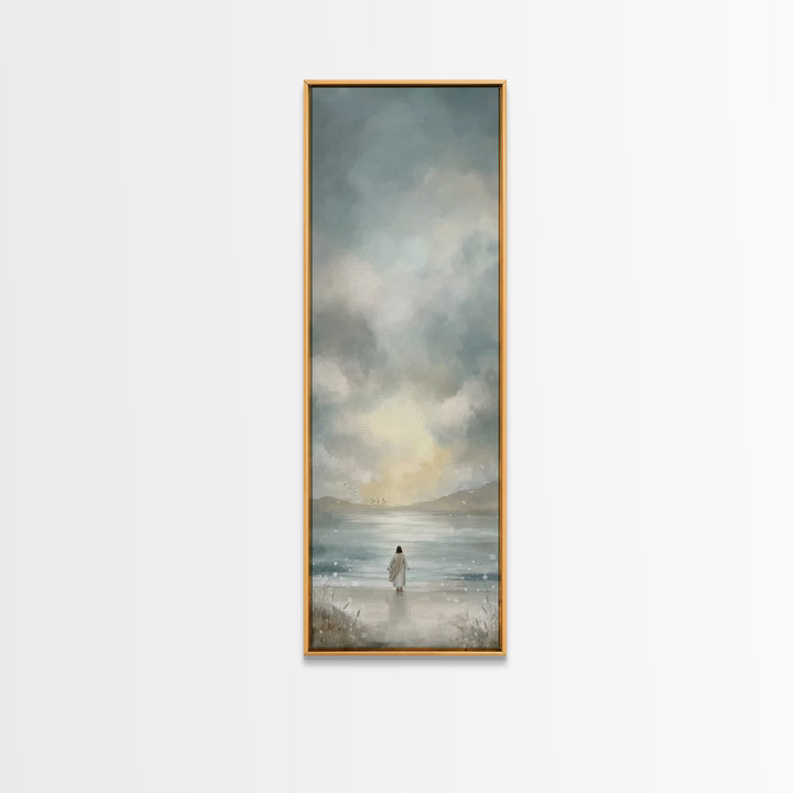 Radiance Of Mercy | Framed Canvas Print | Tall Narrow Wall Art | Christian Wall Art | Christian Art Canvas | Jesus Painting