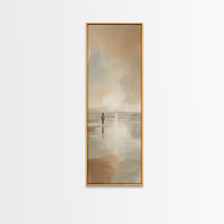 Shoreline Of Peace | Framed Canvas Print | Narrow Art | Christian Wall Art | Christian Art Canvas | Jesus Painting | Christian Christmas Ar