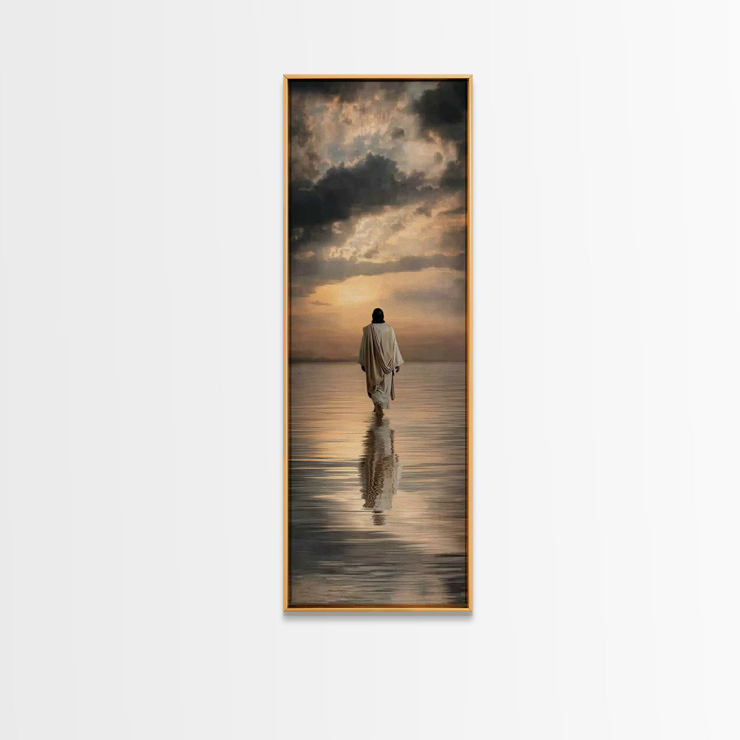Evening Glory Path | Framed Canvas Print | Skinny Art | Christian Wall Art | Jesus Painting | Christian Art Canvas | Christian Christmas Ar