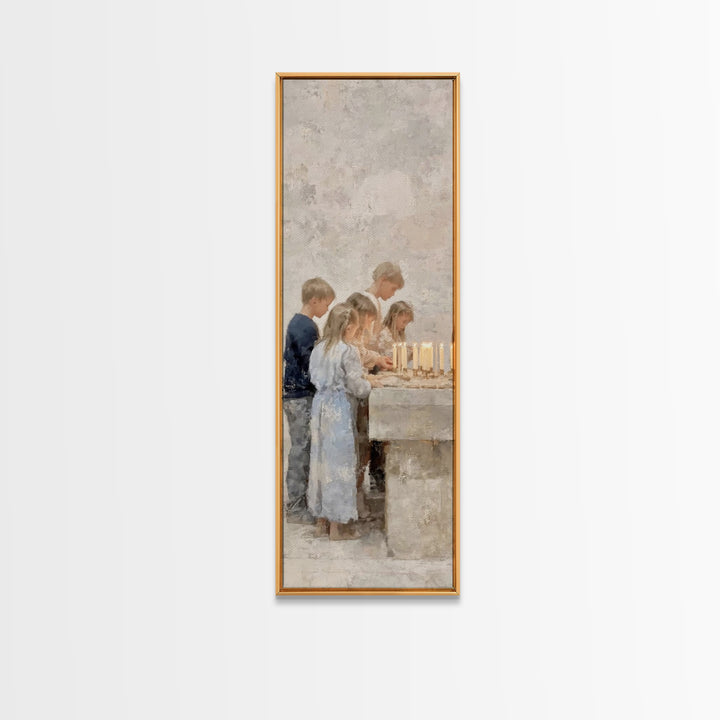Children Of Blessing | Framed Canvas Print | Narrow Art | Christian Art Canvas | Christian Wall Art | Christian Gift | Christian Christmas