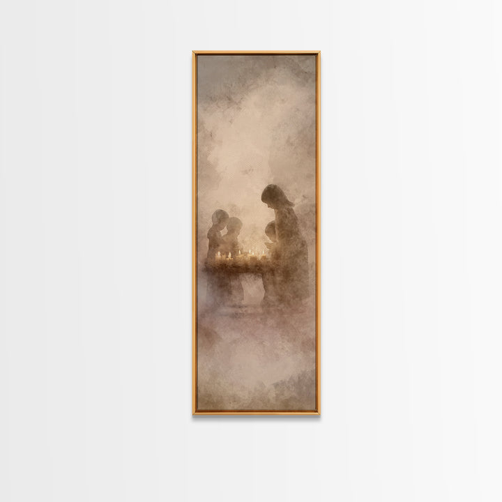 Heavenly City Glow - Framed Canvas Print - Christian Art Print - Christian Wall Art - Christian Decor - Tall Narrow Wall Art - Christmas Ar