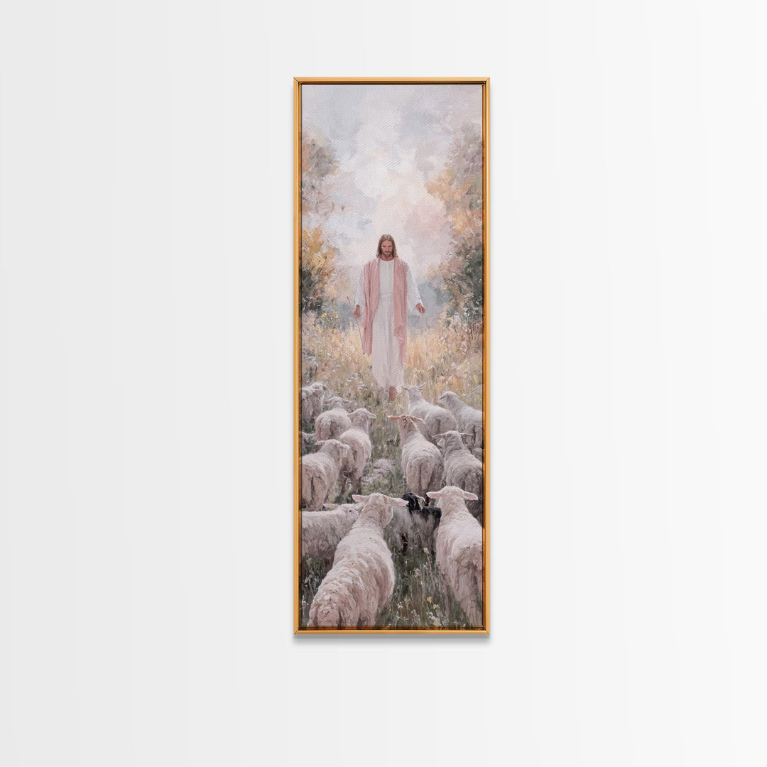 Pasture Of Light – Framed Canvas Print – Christian Art Print – Jesus Painting – Skinny Art – Christian Wall Art – Christian Art