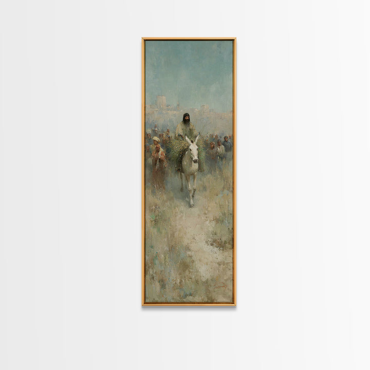 Triumphal Pathway – Framed Canvas Print – Christian Wall Art – Christian Art Print – Tall Skinny Art Print – Jesus Painting – Christian Art