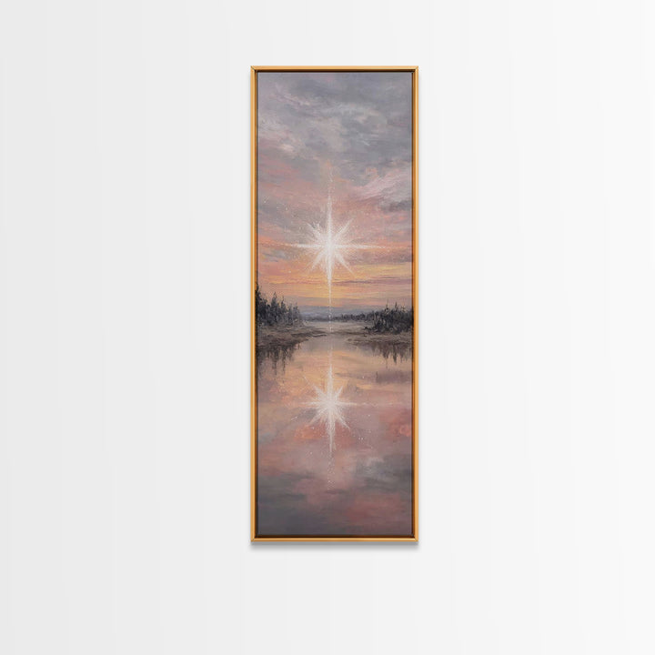 Silent Birth Refuge – Framed Canvas Print – Christian Wall Art – Vintage Christmas Art – Christian Art Print – Skinny Art