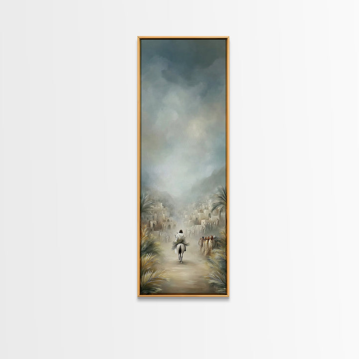 Entrance Of Peace – Framed Canvas Print – Christian Art – Christian Wall Art – Narrow Art – Jesus Painting – Christian Art Canvas