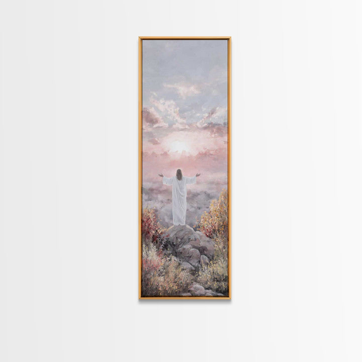 Dawn of Mercy Light, Framed Canvas Print, Christian Art Canvas, Jesus Painting, Christian Wall Art, Skinny Art, Christian Christmas Art, Ch