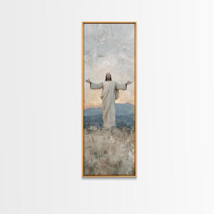 Eternal Morning Hope – Framed Canvas Print – Christian Art Canvas – Jesus Painting – Christian Wall Art – Narrow Art – Christmas Art – Chri