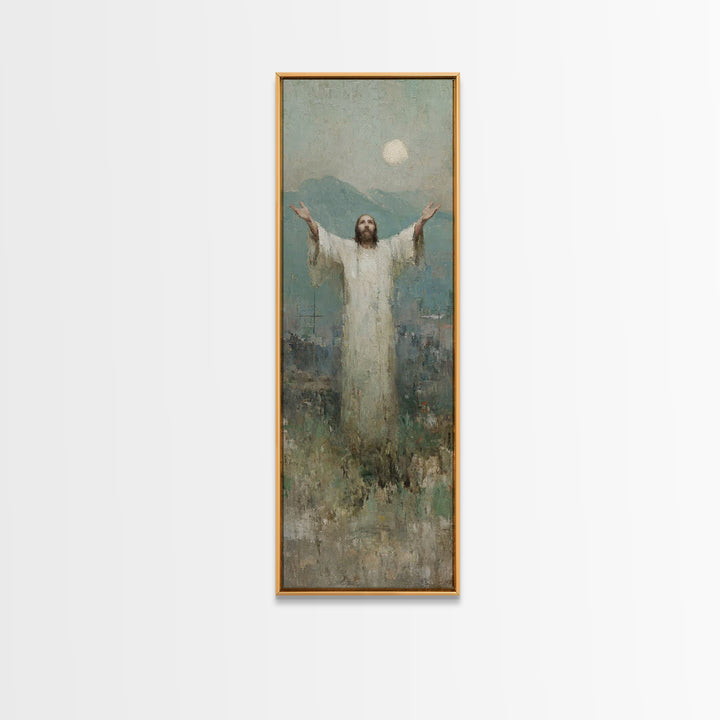 Light of Salvation Grace – Framed Canvas Print – Christian Christmas Art – Jesus Painting – Christian Wall Art – Tall Narrow Wall Art – Chr
