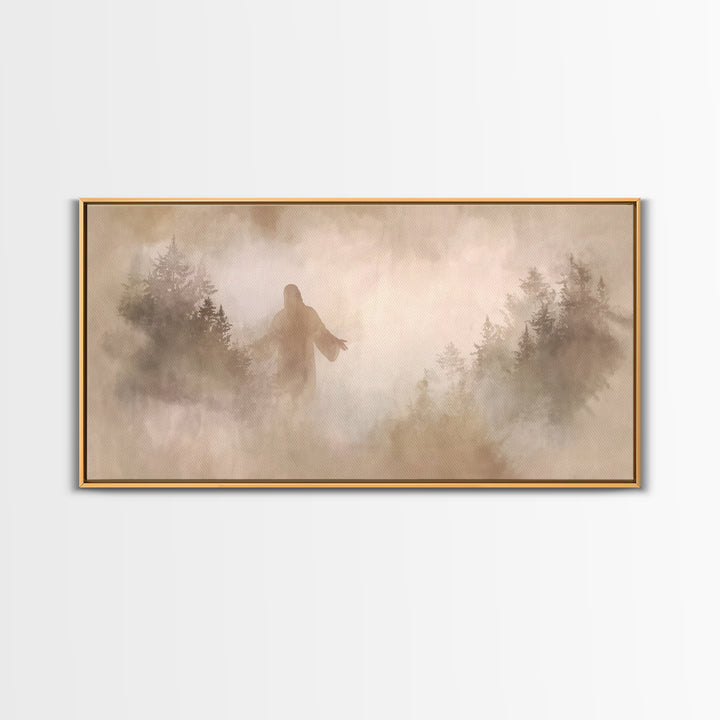 Heavenly Stillness – Framed Canvas Print – Christian Art Canvas – Jesus Painting – Christian Wall Art – Moody Christmas Art – Christian Dec