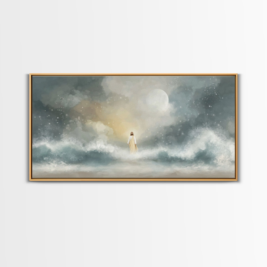 Celestial Hope, Framed Canvas Print, Christian Art Canvas, Jesus Painting, Christmas Art, Christian Wall Art, Unique Christian Art