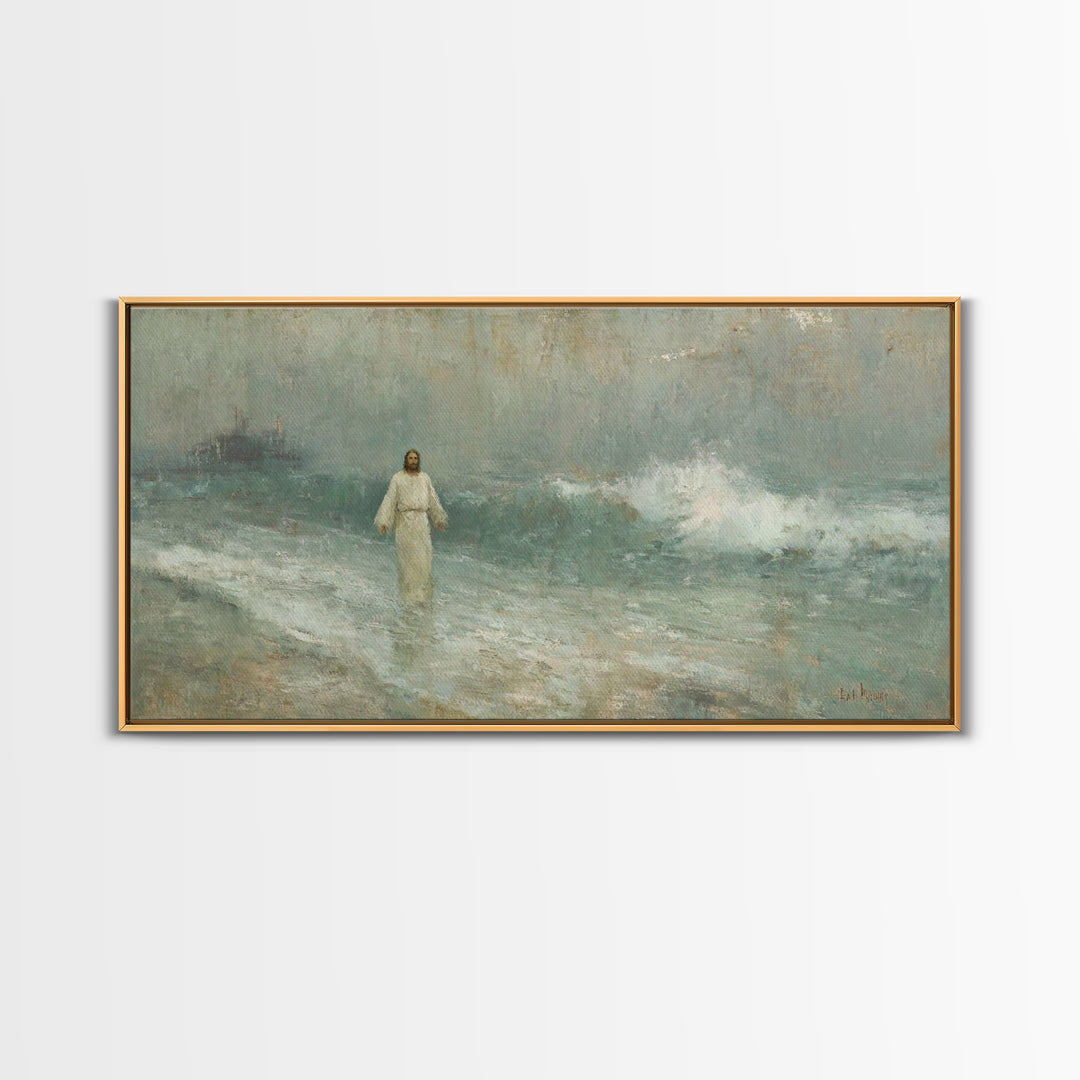 Risen Light – Framed Canvas Print – Christian Art Canvas – Jesus Painting – Christian Wall Art – Modern Christian Art – Christian Gift