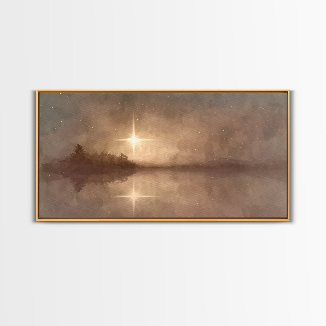 Celestial Promise, Framed Canvas Print, Christian Art Canvas, Christian Wall Art, Christmas Art Prints, Jesus Painting, Christian Decor