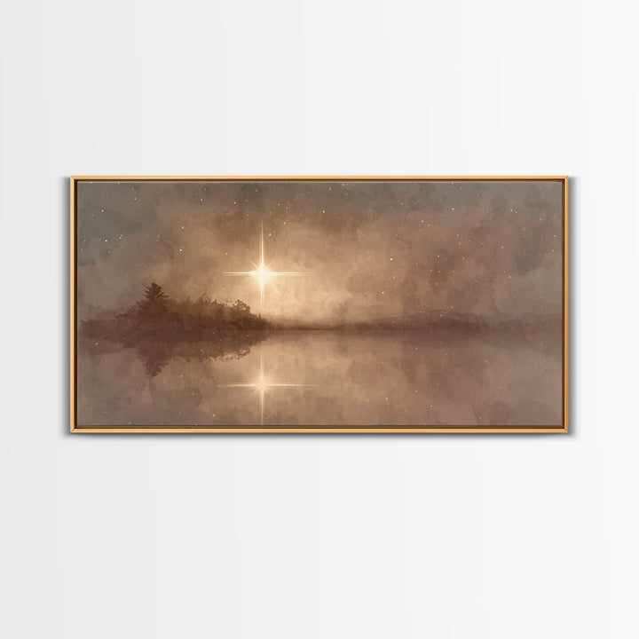 Celestial Promise, Framed Canvas Print, Christian Art Canvas, Christian Wall Art, Christmas Art Prints, Jesus Painting, Christian Decor