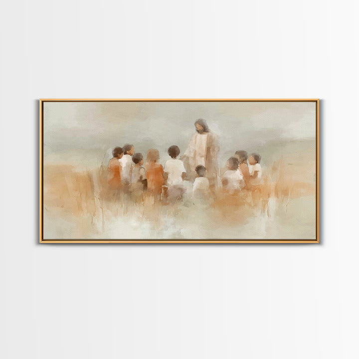 Meadow Of Hope, Framed Canvas Print, Christian Art Print, Christian Wall Art, Jesus Painting, Christmas Wall Art, Christian Decor, Modern C