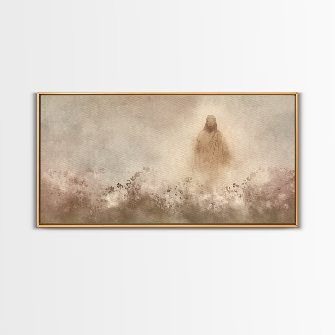 Eternal Bloom Grace | Framed Canvas Print | Christian Art Canvas | Christian Paintings | Jesus Painting | Christian Christmas Art | Christi