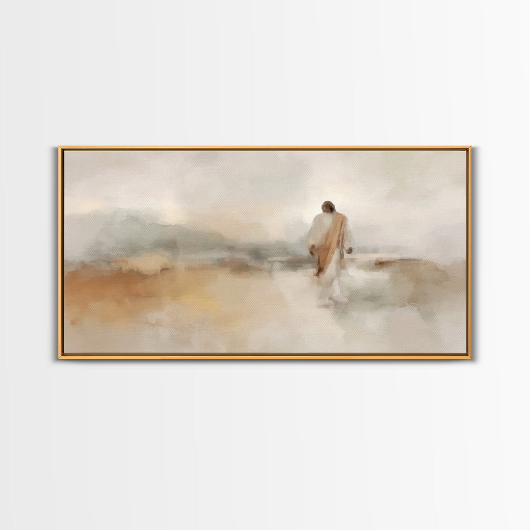 Quiet Wilderness Hope, Framed Canvas Print, Christian Art Print, Jesus Painting, Christian Wall Art, Subtle Christian Art, Christian Decor,