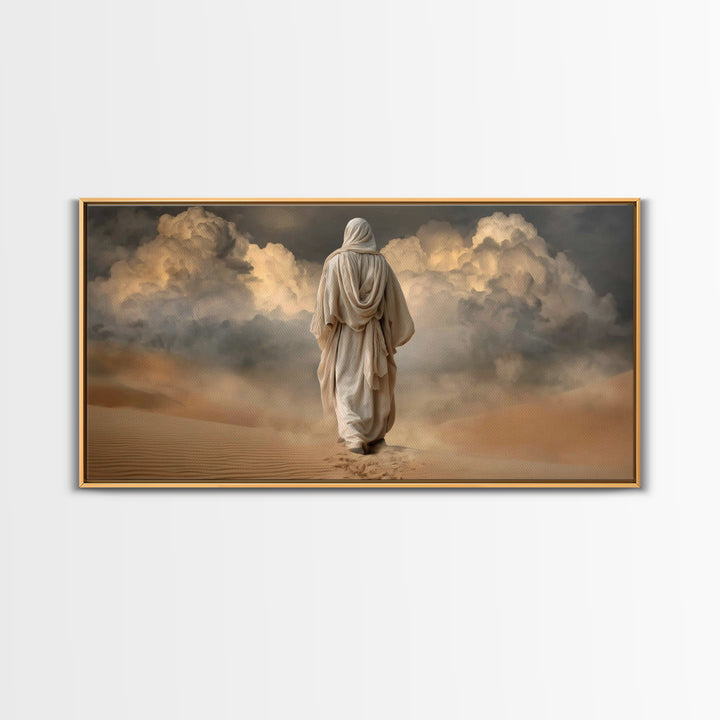 Cloudbound Journey | Framed Canvas Print | Jesus Painting | Christian Wall Art | Christian Art Canvas | Moody Christian Art | Christian Dec