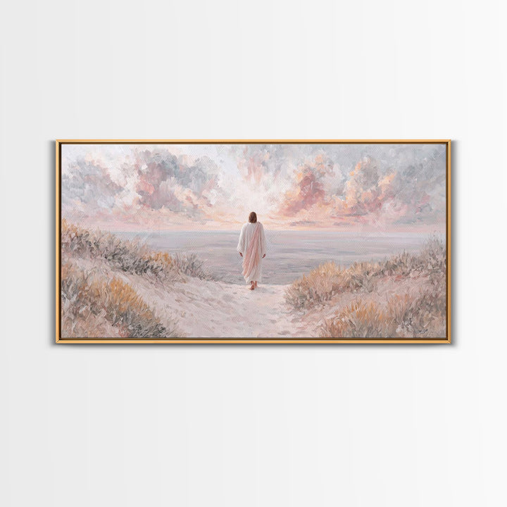 Skyward Steps Light – Framed Canvas Print – Christian Wall Art – Christian Art Canvas – Christian Art Print – Jesus Painting – Christian De