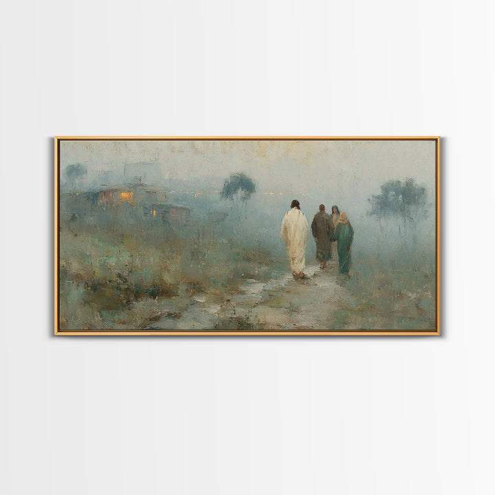 Walk To Hope | Framed Canvas Print | Christian Art Canvas | Jesus Painting | Modern Christian Art | Christian Wall Art | Christmas Art
