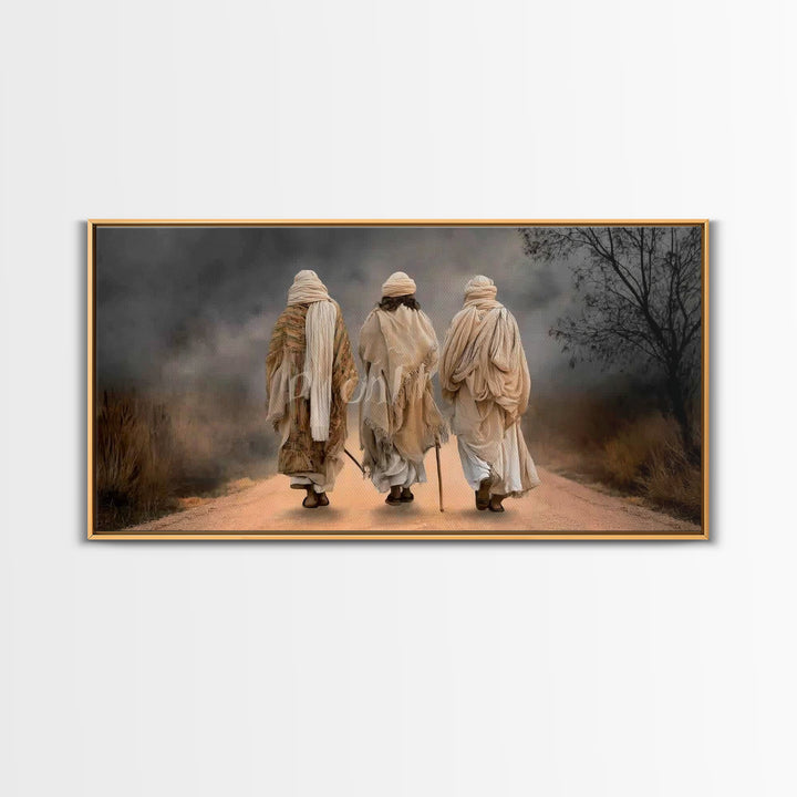 Sacred Companions, Framed Canvas Print, Christian Art Canvas, Jesus Painting, Christian Wall Art, Christian Christmas Art, Christmas Art