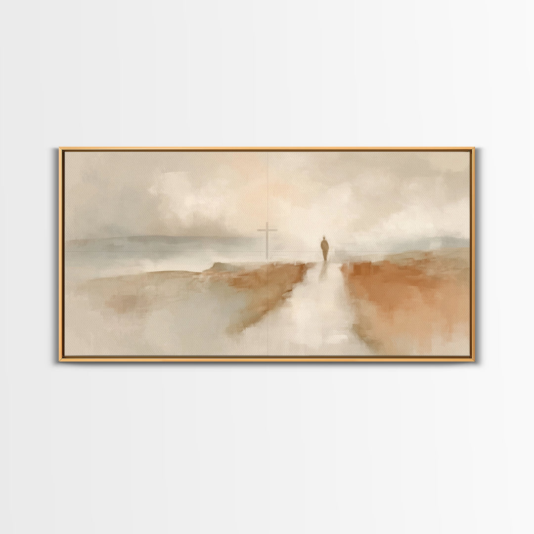 Dawn Of Hope, Framed Canvas Print, Christian Art Canvas, Christian Christmas Art, Jesus Painting, Christmas Wall Art
