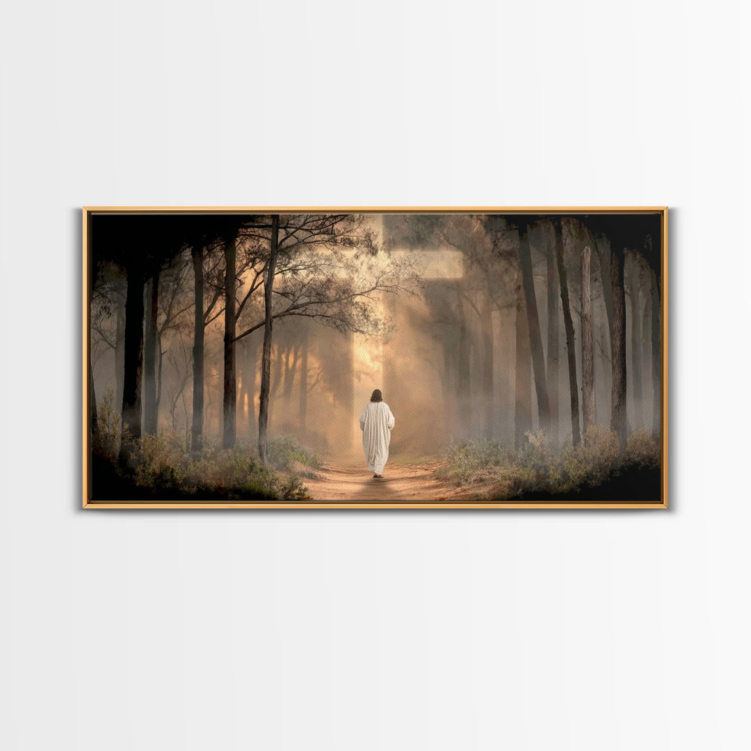 Forest Of Grace – Framed Canvas Print – Christian Art – Jesus Painting – Christian Wall Art – Christian Decor