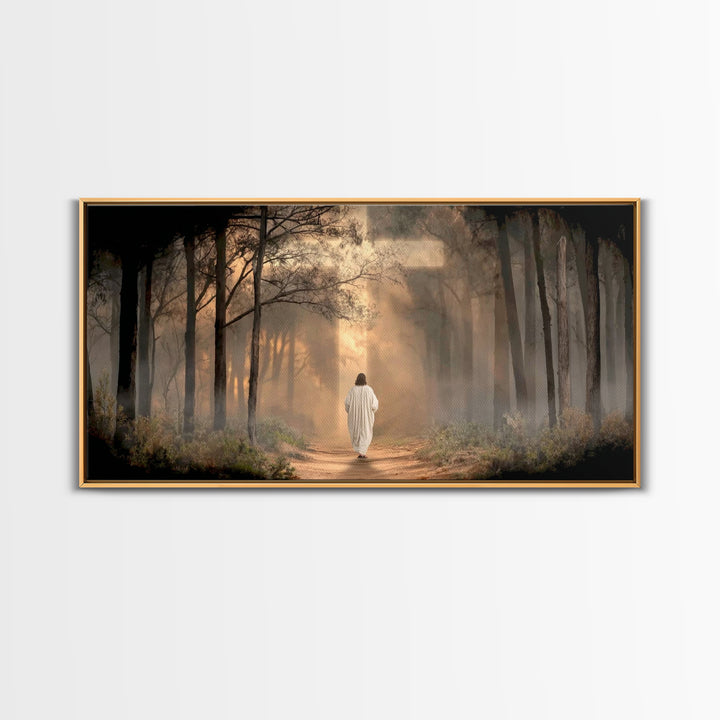 Forest Of Grace – Framed Canvas Print – Christian Art – Jesus Painting – Christian Wall Art – Christian Decor
