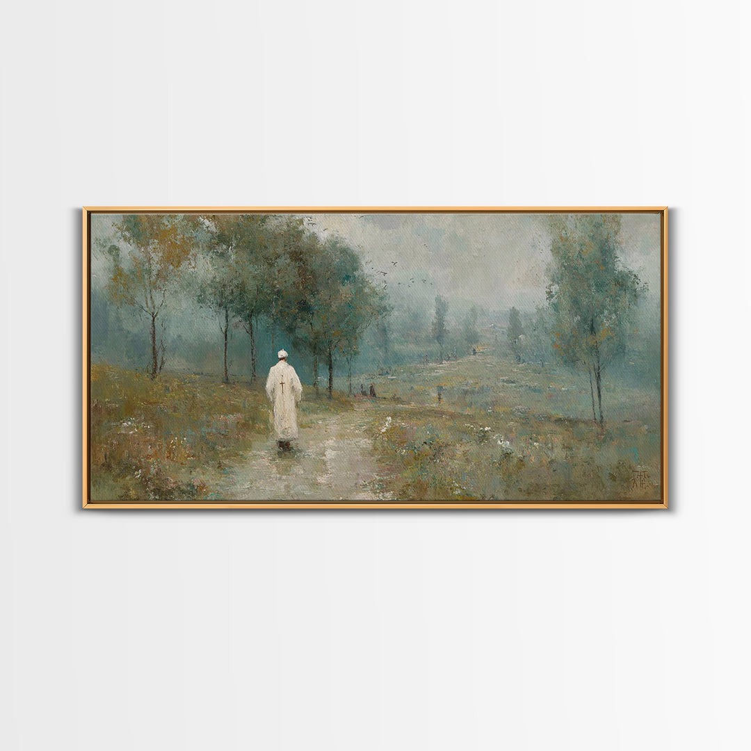 Peaceful Calling, Framed Canvas Print, Christian Wall Art, Christian Art Painting, Jesus Painting Canvas, Christian Decor